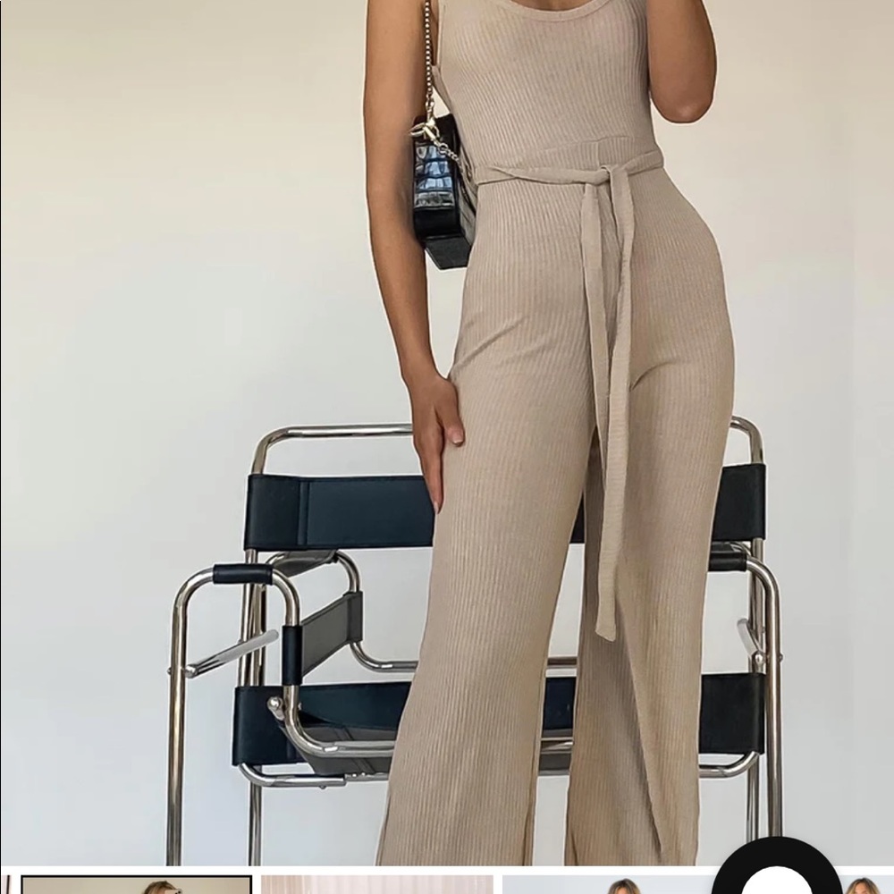Princess Polly beige Callie jumpsuit - Picture 3 of 4